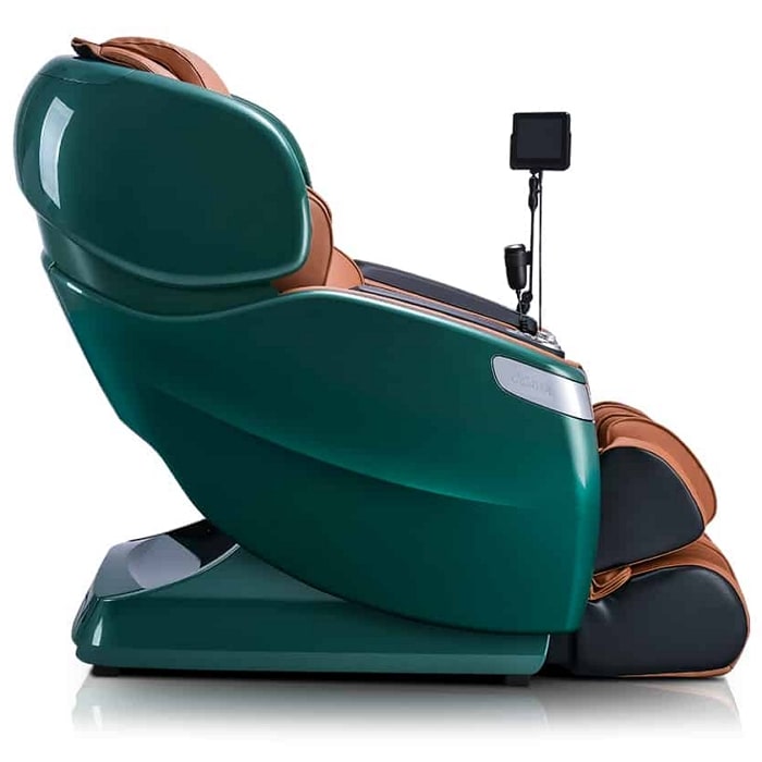 Ogawa Master Drive AI 2.0 Massage Chair in Emerald and Cappuccino Side View