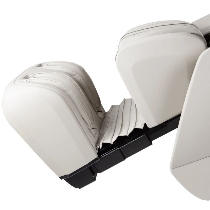 Osaki Kairos Duo 5D + 4D Massage Chair in taupe featuring extendable footrest.